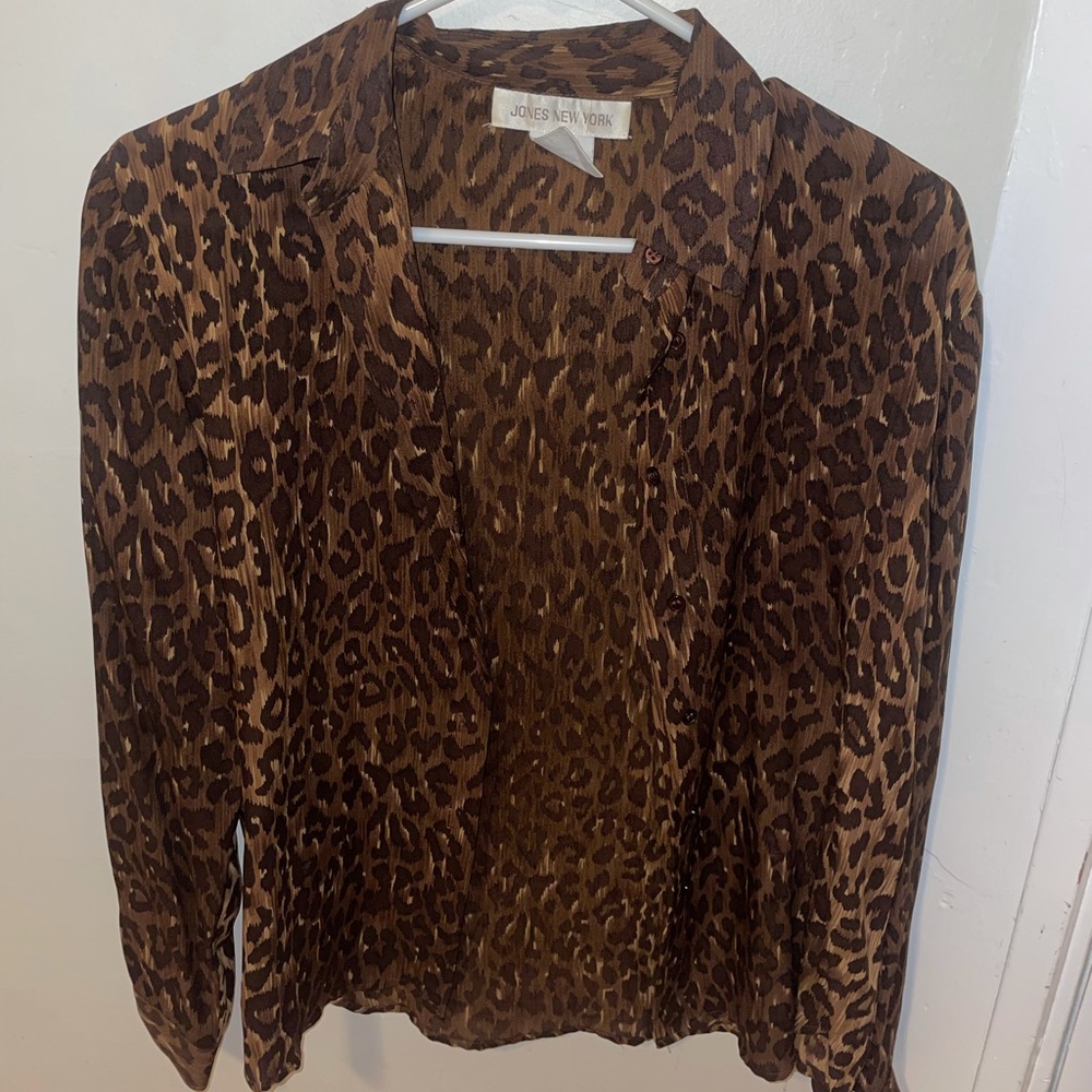Jones NY Leopard Print Blouse